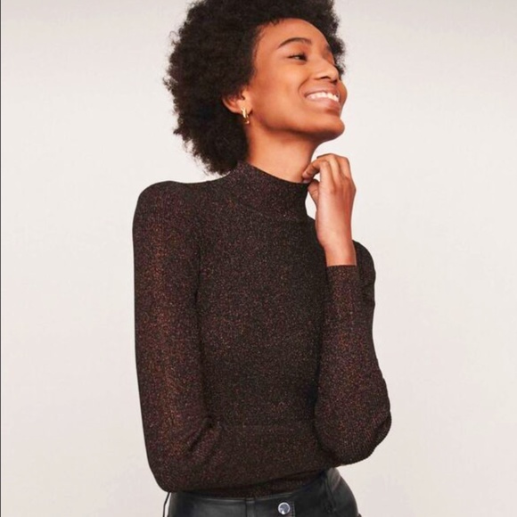 Nwt Maje Light Lurex Turtleneck Sweater 